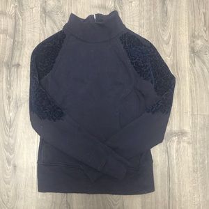 lululemon athletica Tops - Lululemon high neck sweatshirt w/ floral detail lululemon athletica Tops - Lululemon high neck sweatshirt w/ floral detail